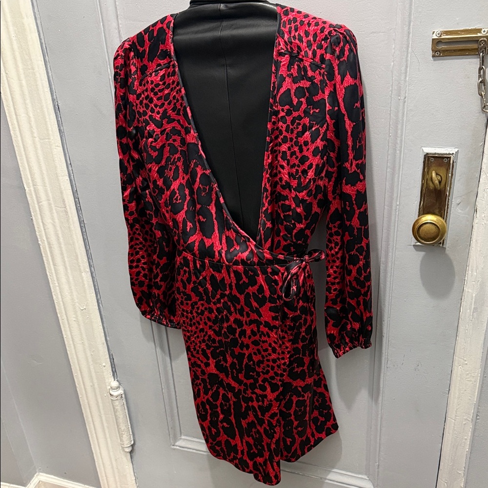 Alice & Trixie Red and Black Leopard Wrap Dress